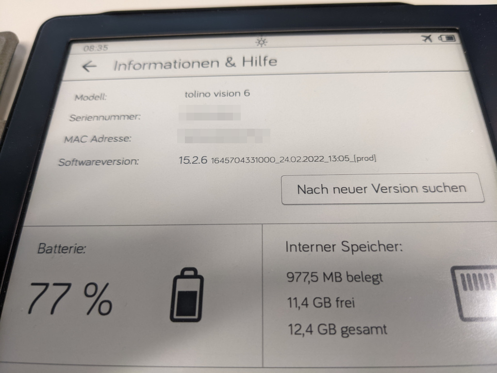 Tolino Firmware 15.2.6 erschienen [UPDATE]