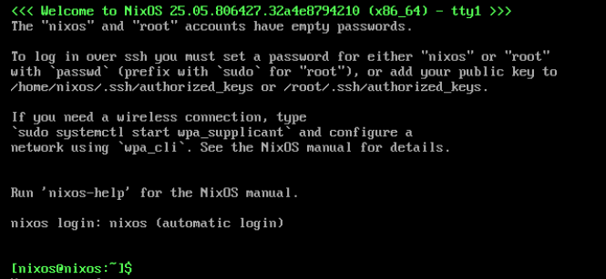 Nach dem Booten des Installer-ISOs