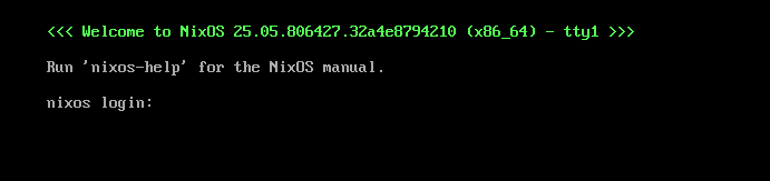 NixOS Login Prompt